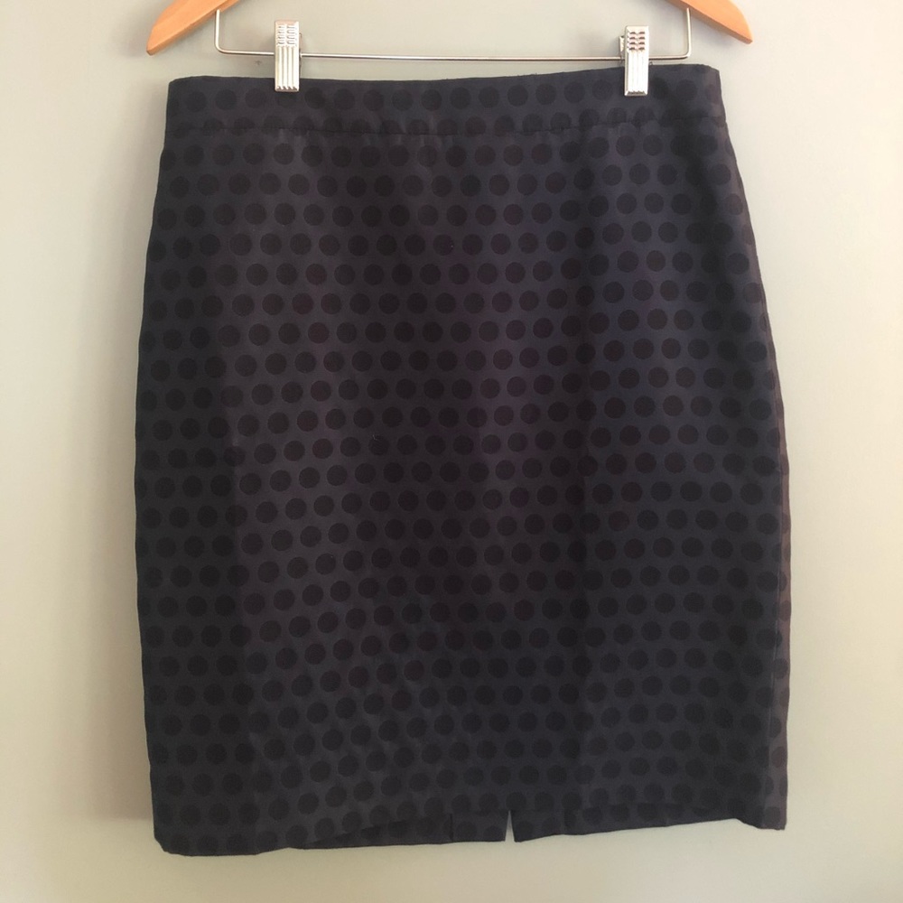 JCrew - Pencil Skirt in Fun Dotted Navy Jacquard